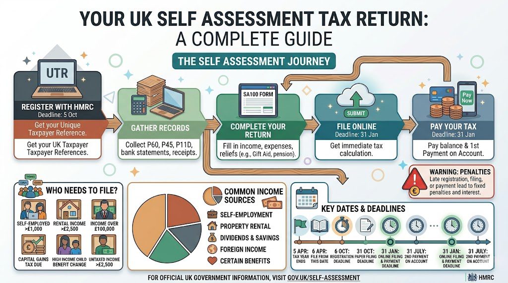 Self Assessment is a system HM Revenue and Customs (HMRC) uses to collect Income Tax.